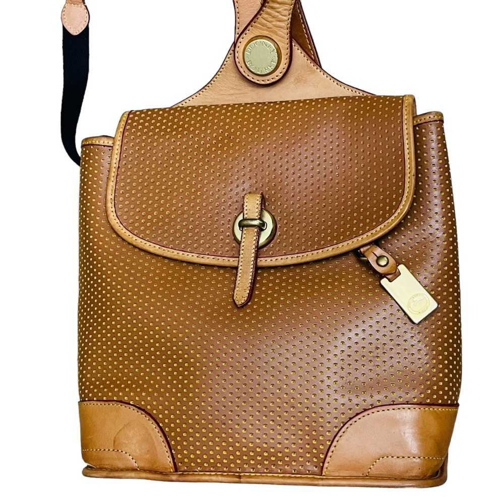 Dooney & Bourke Brown Perforated Leather Backpack